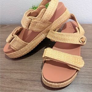 A New Day Tan Woven Strap Sandals